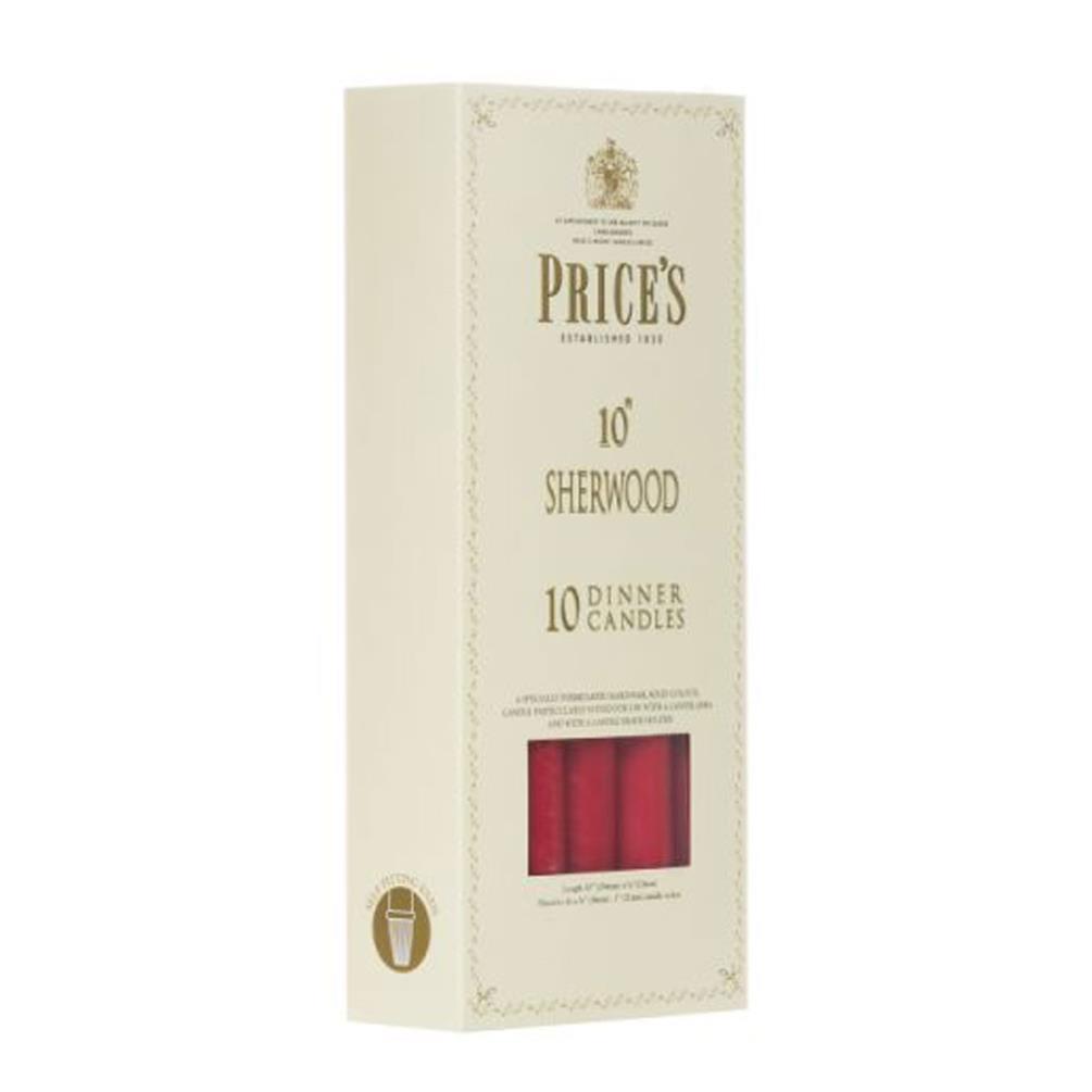 Price's Sherwood Wine Red Dinner Candles 25cm (Box of 10) Extra Image 1
